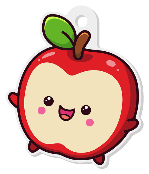 Happy Apple Keychain